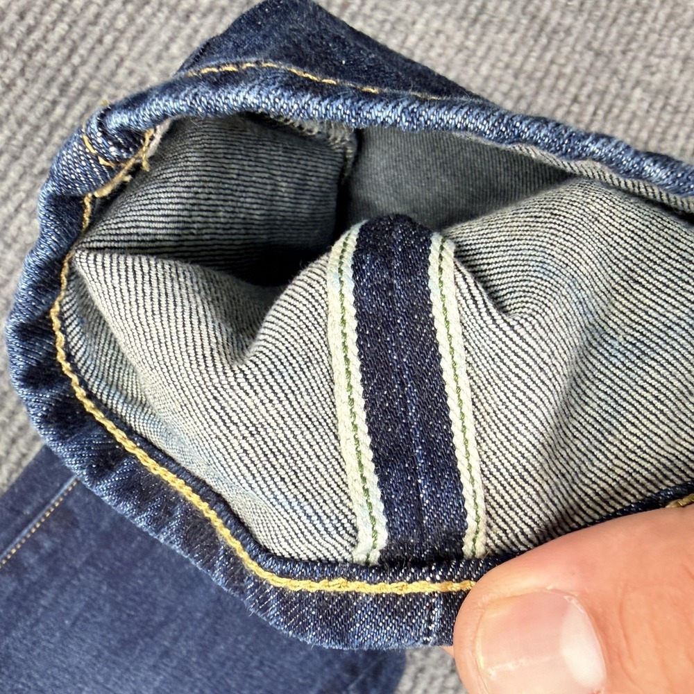 AE77 Classic‎ Selvedge Jeans Mens 27x30 Blue Medium Wash Straight Stretch Denim - Picture 5 of 16